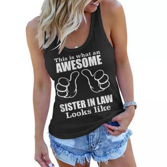 This Is What An Awesome Sister In Law Looks Like Women Flowy Tank | Mazezy