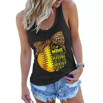 This Mimi Loves Her Softball Girl Mothers Day Leopard Women Flowy Tank - Seseable