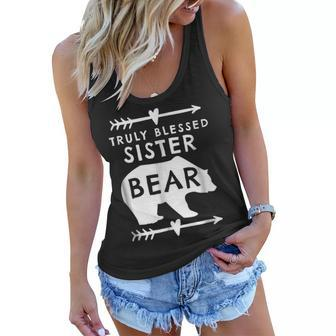 Truly Blessed Sister Bear Gift For Sister Women Flowy Tank | Mazezy