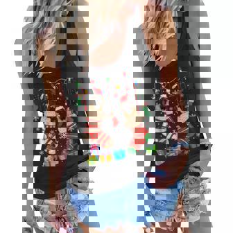 Two Santa English Mastiff Dogs In Christmas Socks Dog Lover Women Flowy Tank | Mazezy