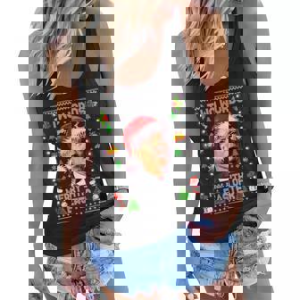 Two Words Merry 4Th Of Easter Joe Biden Christmas Sweater Women Flowy Tank | Mazezy