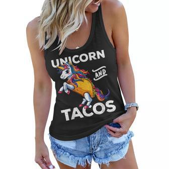 Unicorn & Tacos Cinco De Mayo Rainbow Party Girls Women Flowy Tank | Mazezy