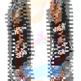 Unicorn Squad Cute Retro Unicorns Rainbow Love Women Flowy Tank | Mazezy