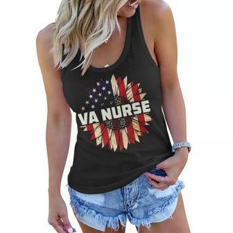 Va Nurse Real American Hero 4Th Of July Us Patriotic Vintage Women Flowy Tank - Seseable