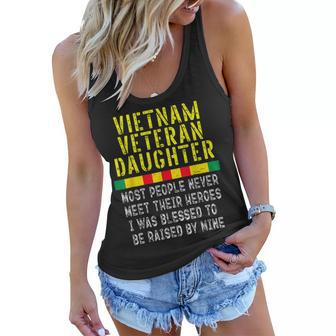 Vietnam Veteran Daughter Raised By My Hero War Veterans Women Flowy Tank - Seseable