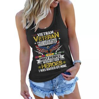 Vietnam Veteran Granddaughter Raised By My Hero Veteran V2 Women Flowy Tank - Seseable