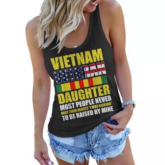 Vietnam Veterans Daughter Veterans Day Patriotic American Women Flowy Tank - Seseable