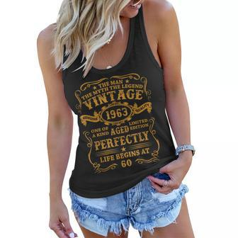 Vintage 1963 60 Years Old 60Th Birthday Gifts For Men V2 Women Flowy Tank | Mazezy
