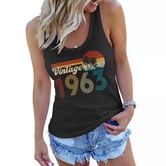 Vintage 1963 Made In 1963 60Th Birthday 60 Year Old Gift Women Flowy Tank | Mazezy