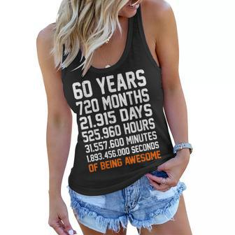 Vintage 60Th Birthday Gifts 60 Years Old Anniversary Awesome Women Flowy Tank - Seseable