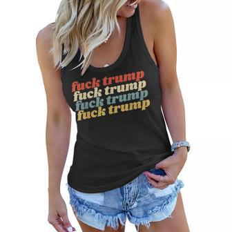 Vintage Fuck Trump T Anti Trump Womens Mens Women Flowy Tank | Mazezy