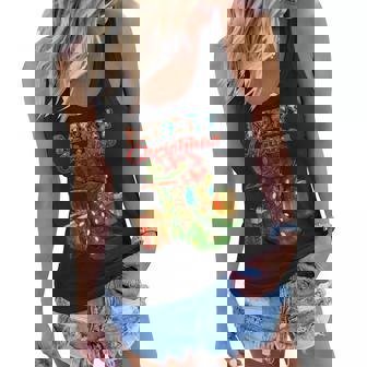 Western Texas Cow Print Cowboy Boots Hat Merry Christmas Women Flowy Tank | Mazezy