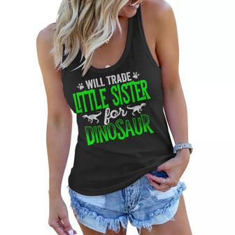 Will Trade Little Sister For Dinosaur Matching Women Flowy Tank | Mazezy DE