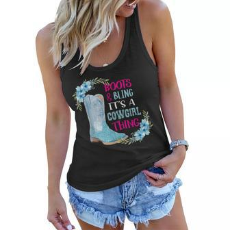 Women Boots Bling Its A Cowgirl Thing Cute Love Country Life Women Flowy Tank - Seseable