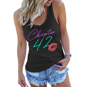 Womens 42Nd Birthday Chapter Kiss Funny Pink 42 Bday Women Gift Women Flowy Tank - Seseable