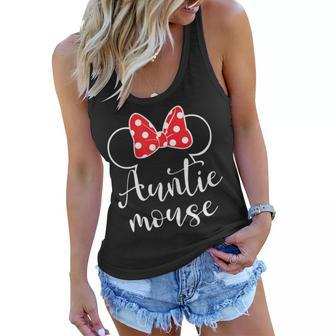 Womens Auntie Mouse Tee Funny Aunt Gift Tee Aunt Birthday Party Women Flowy Tank | Mazezy