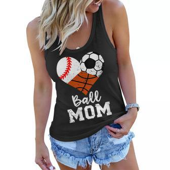 Womens Ball Mom Funny Baseball Soccer Basketball Mom Women Flowy Tank - Thegiftio UK