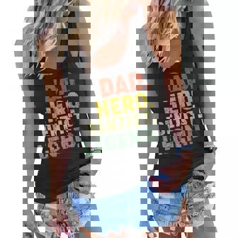 Womens Dad Hero Dentist Legend Dentist Dad Fathers Day Women Flowy Tank - Thegiftio