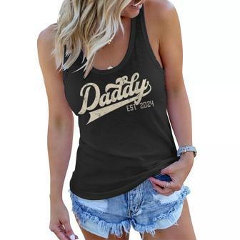 Womens Daddy Est 2024 Promoted To Daddy Est 2024 Funny Fathers Day Women Flowy Tank - Thegiftio UK