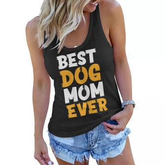 Womens Funny Dog Best Dog Mom Ever Meow Funny Dog Mothers Day Gifts Women Flowy Tank | Mazezy