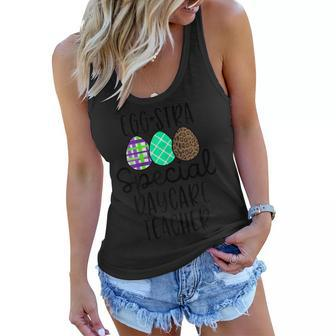 Womens Funny Easter Day Teacher Gift For Daycare Provider Worker Women Flowy Tank | Mazezy