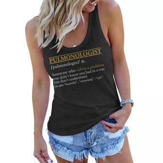 Womens Funny Pulmonologist Definition Birthday Or Christmas Gift Women Flowy Tank - Seseable