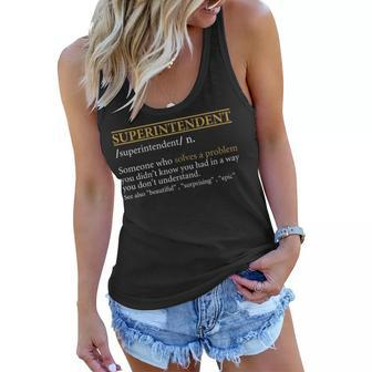 Womens Funny Superintendent Definition Birthday Or Christmas Gift Women Flowy Tank - Seseable