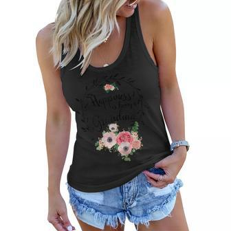 Womens Happiness Is Being A Grandma Mothers Day Gift Grandma Women Flowy Tank | Mazezy