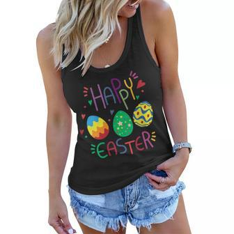 Womens Happy Easter Cute Egg Christian Or Catholic Holiday Women Flowy Tank | Mazezy