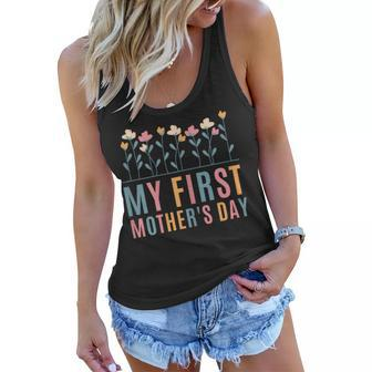 Womens Happy Mother’S Day My First Mothers Day As A Mom 2023 Women Flowy Tank - Thegiftio UK