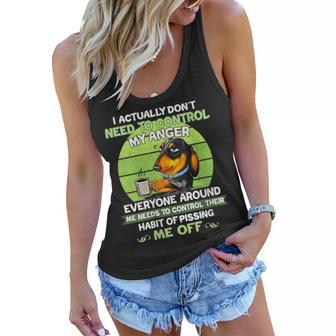 Womens I Actually Dont Need To Control My Anger Funny Dachshund Women Flowy Tank | Mazezy