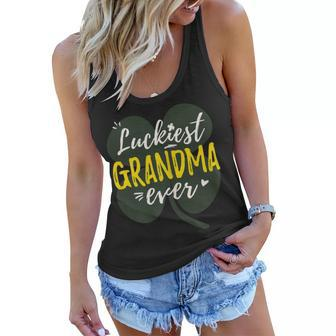 Womens Luckiest Grandma Ever - Cute St Patricks Day Gift For Mom Women Flowy Tank | Mazezy