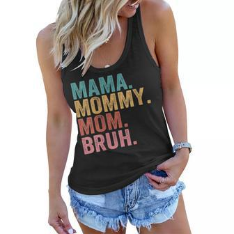Womens Mama Mommy Mom Bruh Mothers Day Vintage Funny Mother Women Flowy Tank - Thegiftio UK