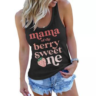Womens Mama Of The Berry Sweet One Strawberry First Birthday 1St Women Flowy Tank - Seseable