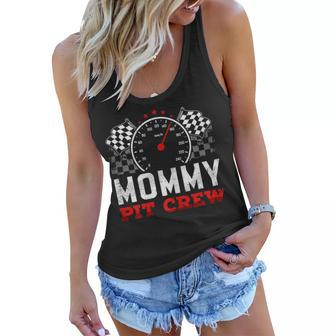 Womens Mommy Pit Crew Race Car Birthday Party Racing Family Women Flowy Tank | Mazezy