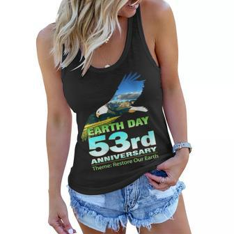 Womens Nature Retro Green Design For Earth Day 2023 Women Flowy Tank | Mazezy