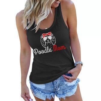 Womens Poodle Mom Vintage Funny Cute Dog Poodle Mama Women Flowy Tank - Seseable
