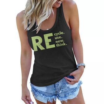 Womens Recycle Reuse Renew Rethink Crisis Environmental Activism Women Flowy Tank | Mazezy