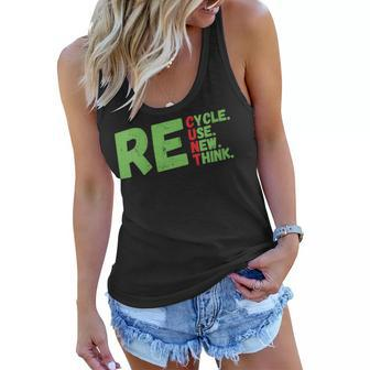 Womens Recycle Reuse Renew Rethink Earth Day 2023 Funny Activism Women Flowy Tank | Mazezy AU