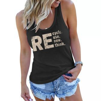 Womens Recycles Reuse Renew Rethink Crisis Environmental Activism Women Flowy Tank | Mazezy