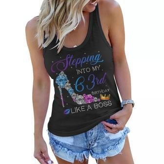 Womens Stepping Into My 63Rd Birthday In 1956 Womens Gifts Women Flowy Tank - Seseable