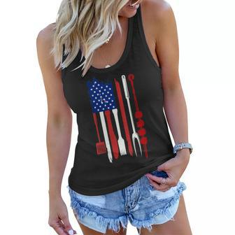 Womens Us Flag Bbq Barbecue Grilling Fathers Day Memorial Day Women Flowy Tank - Thegiftio UK