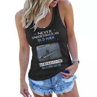 Womens Uss Illinois Ssn-786 Submarine Veterans Day Father Day Women Flowy Tank - Seseable