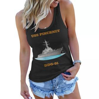 Womens Uss Pinckney Ddg-91 Navy Sailor Veteran Gift Women Flowy Tank - Seseable