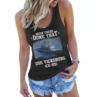 Womens Uss Vicksburg Cg-69 Ticonderoga Class Cruiser Father Day Women Flowy Tank - Seseable