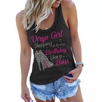 Womens Virgo Girl Stepping Into My Birthday Like A Boss Shirt Women Flowy Tank | Mazezy