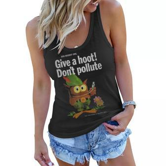 Woodsy Owl Give A Hoot 70S Distressed And Faded V2 Women Flowy Tank - Seseable
