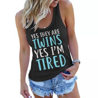 Yes They Are Twins Yes Im Tired Mothers Day Women Flowy Tank - Thegiftio UK