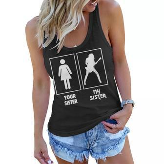 Your Sister My Sister Guitar T Rock N Roll Band Women Flowy Tank | Mazezy