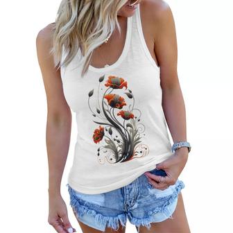 Poppies Spring Bloomers Summer Flower Vintage Garden  Women Flowy Tank